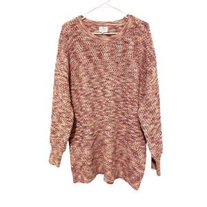 Isabel Maternity Pink Gray Pullover Sweater Waffle Casual Cotton Blend Warm XXL